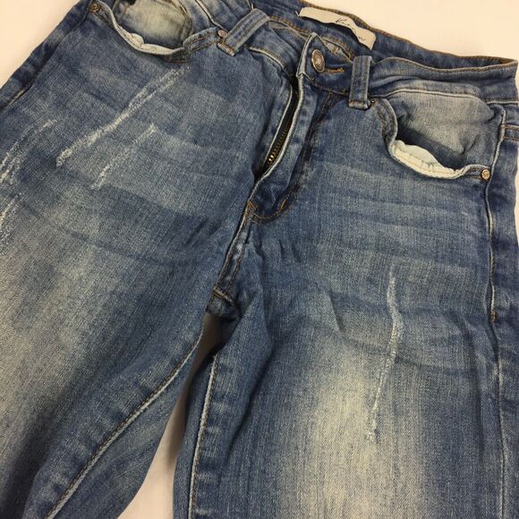 Kancan Skinny Leg Jeans Size 27 Womens Ripped Blue Wash Stretch Distressed Denim - Picture 5 of 10